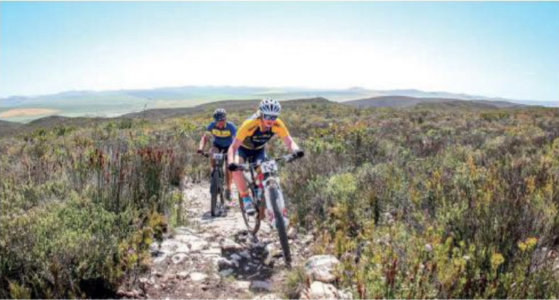 MOUNTAIN BIKER SHARING THE EXPERIENCE
